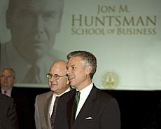 Utah Governor Jon M. Huntsman, Jr. and College of Business Dean Douglas Anderson